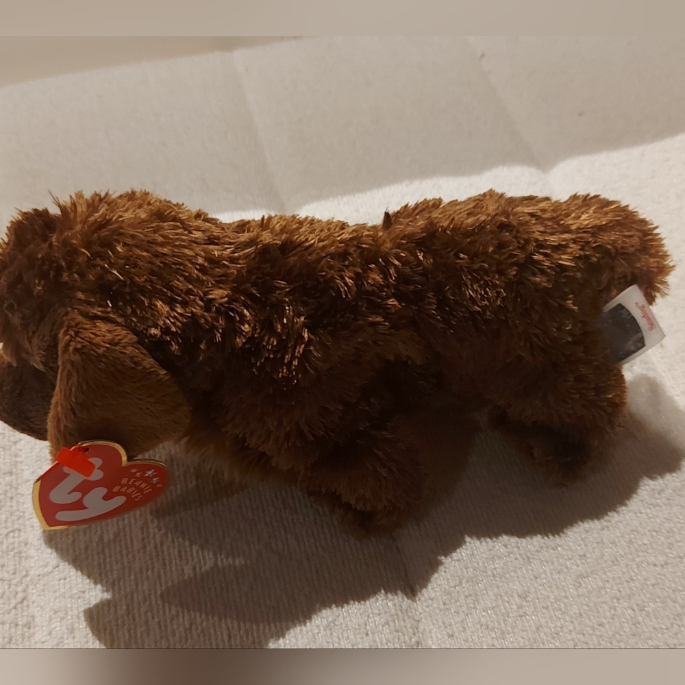 Ty Beanie Baby Brown Plush Dog Toy- Seadog